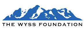The Wyss Foundation blue, white and black logo
